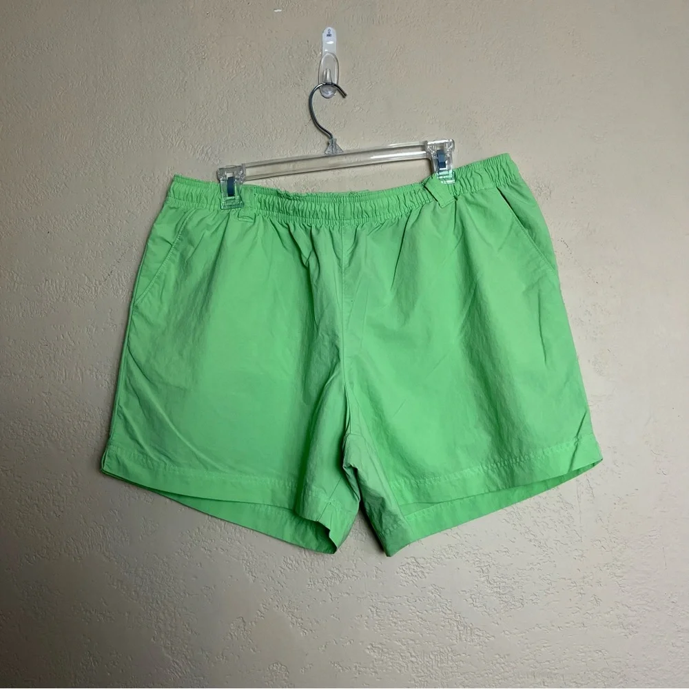 Columbia PFG Fishing Elastic‎ Waist Green Shorts Mens Size XL
